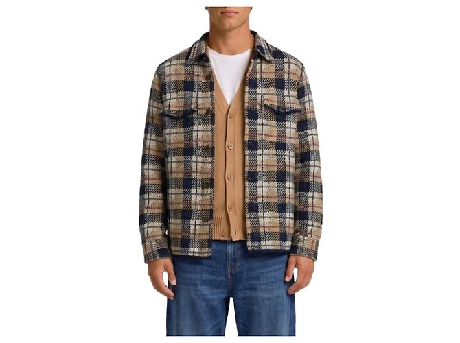 Guest in Residence Kaschmir Hemdstrickpullover Karo Beige