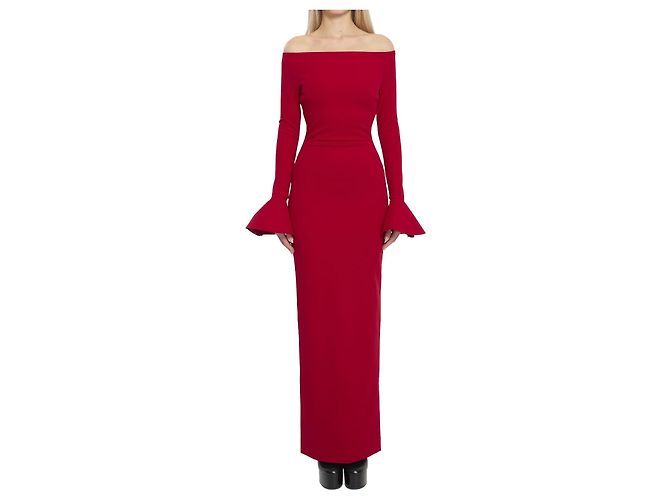 Solace London Anica Maxikleid rot