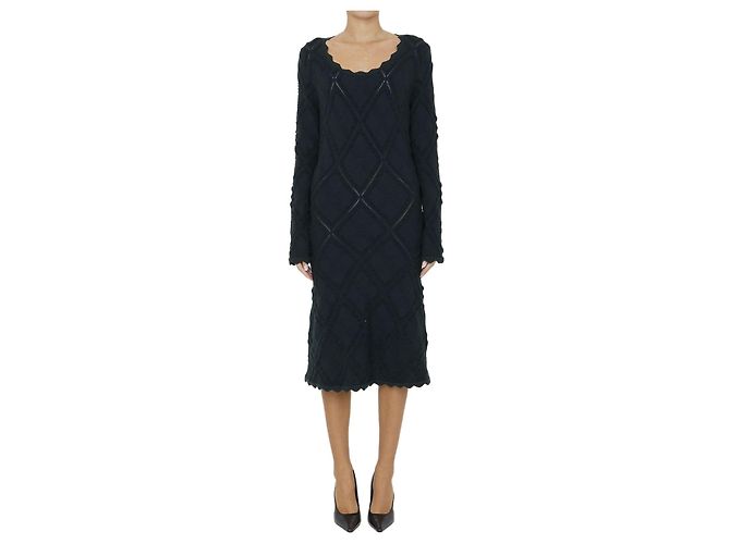Burberry Aran Strickkleid grün Wollmischung