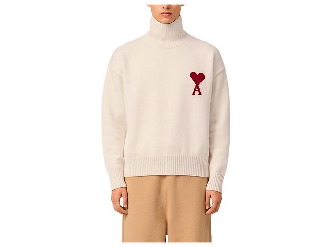 Ami Paris Ami de Coeur Rollkragenpullover Weiß