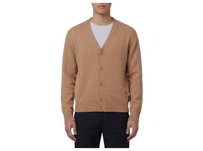 Ami Paris Ami de Coeur Cardigan Beige