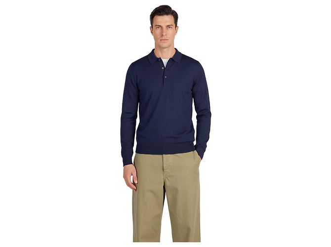 John Smedley Belper Polo in midnight Blau