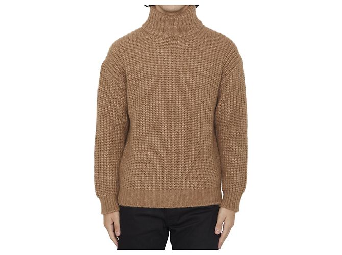Roberto Collina Rollkragenpullover aus Alpaka und Wolle Beige