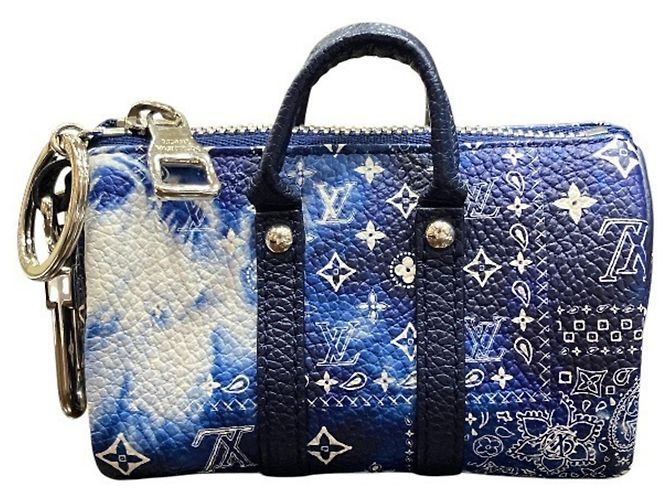Porte-clés Louis Vuitton Monogram Bandana Blanc Bleu