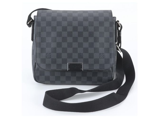 Louis Vuitton Damier Graphite District PM Shoulder Bag Black