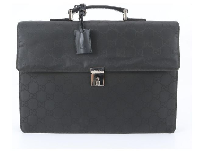Pasta Gucci GG Nylon Leather Preto
