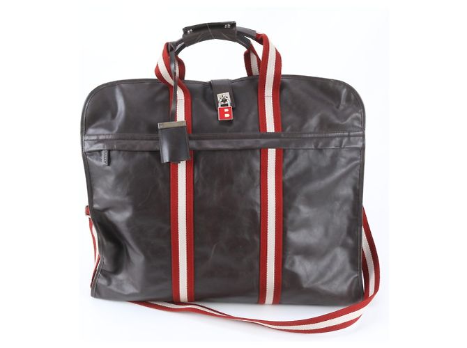 Bally Trainspotting Leather Shoulder Bag Dark brown
