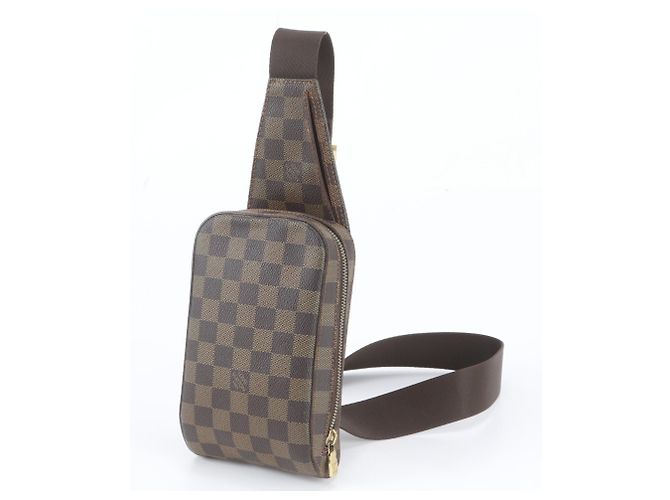 Borsa a tracolla Louis Vuitton Damier Geronimos in pelle Damier ebene