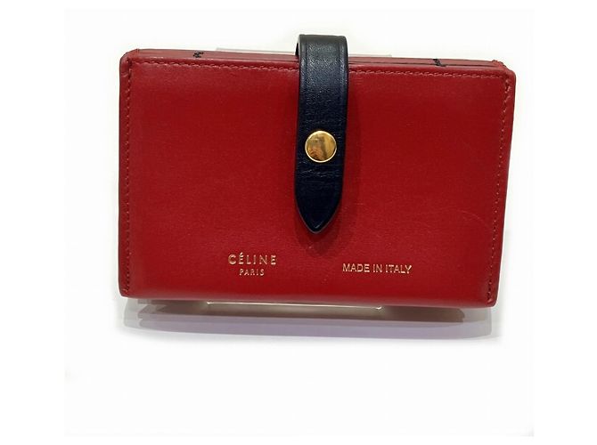 Céline Celine Business Card Case Black Red