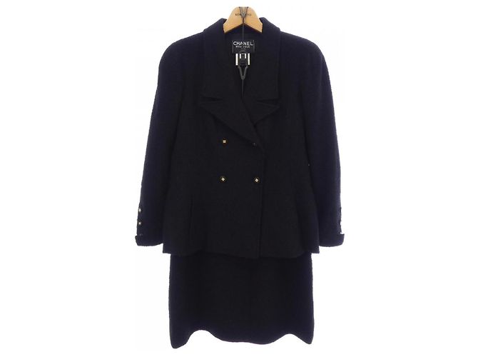 Chanel Suit Black Cloth Size 46
