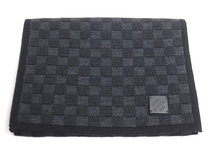 Sciarpa Louis Vuitton Neo Petit Damier in lana Nero