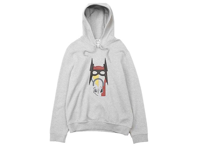 Hermès Sweatshirt aus Wolle und Lammleder Braun
