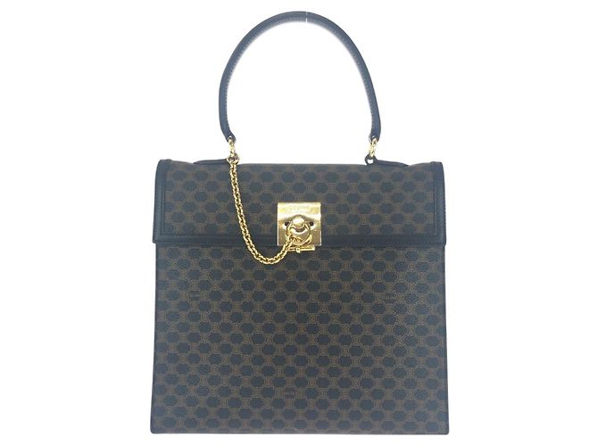 Céline Sac à main Celine Macadam PVC Marron
