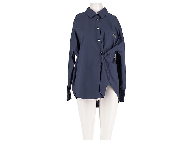 Autre Marque Camisa de algodão azul marinho