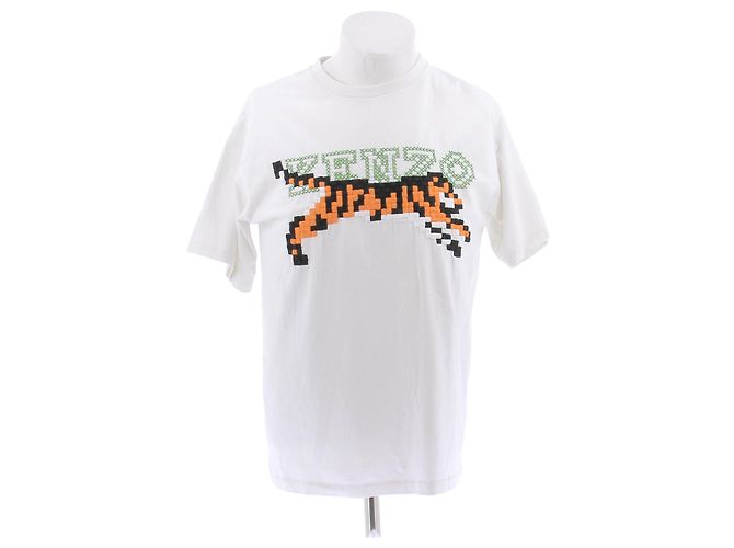 Camiseta Kenzo blanca bordada de algodón Blanco