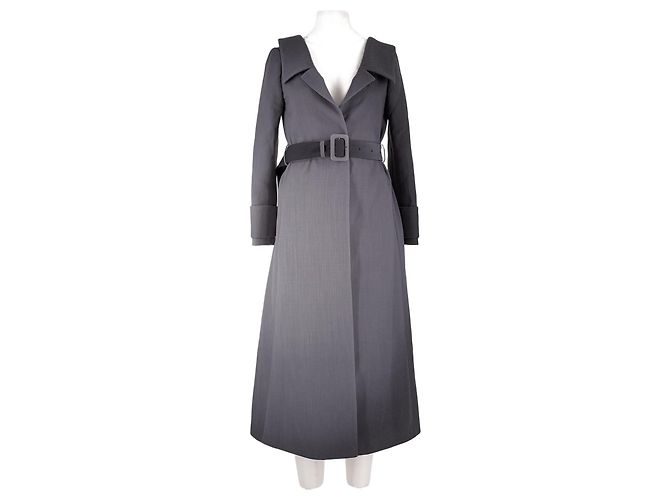 Fendi Grauer Wollmantel