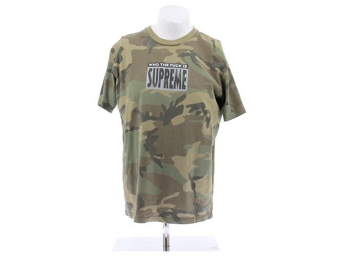Supreme Camiseta con estampado de camuflaje Verde