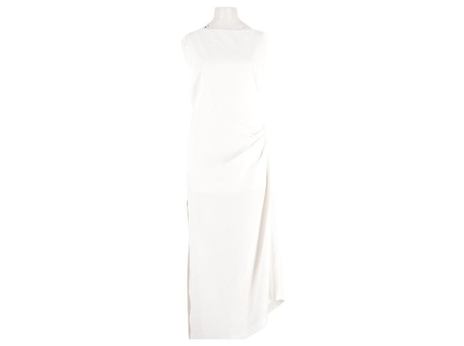 Autre Marque Vestido largo blanco de algodón H&M