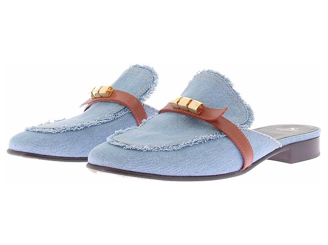 Autre Marque MAISON SKORPIOS Denim Mules Blue Size 41