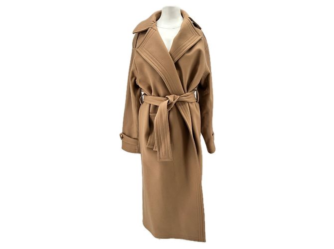 Laurence Bras Camel-Trenchcoat aus Wolle Kamel