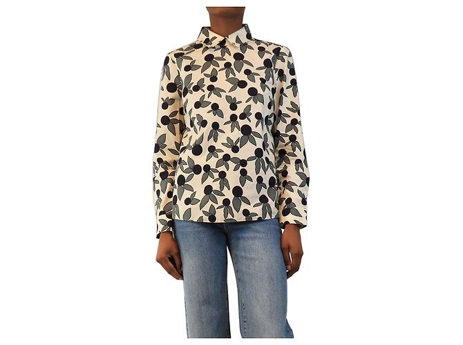 Autre Marque Weiße geblümte Bluse - size UK 12