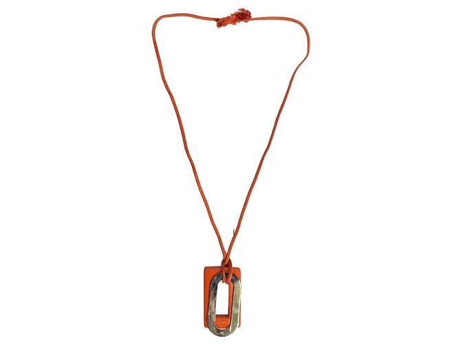 Hermès Collar con colgante Orange Mallion Naranja