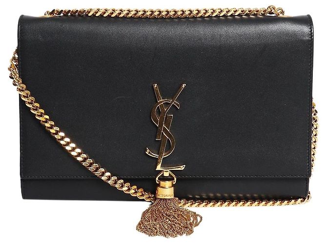 Autre Marque Borsa a tracolla Kate in pelle nera con nappina Nero