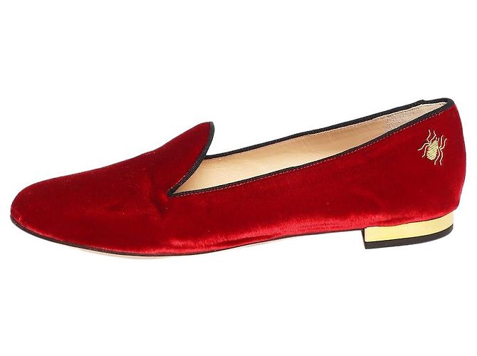 Charlotte Olympia Mocassini in velluto rosso - size EU 38.5