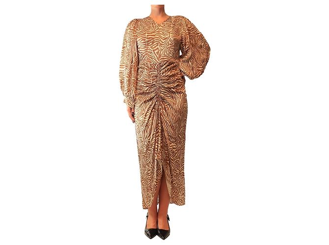 Autre Marque Vestido com estampa de zebra Daaliya castanho e creme - size M Marrom