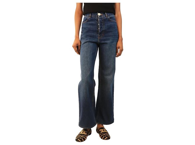 Autre Marque Vaqueros de talle alto azules - size UK 6