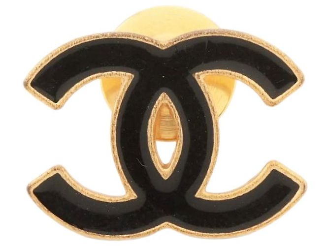 Chanel Broche Coco Mark 02A noire et or