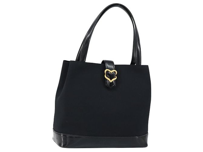 Autre Marque SAINT LAURENT Sac à main Nylon Émail Noir Or