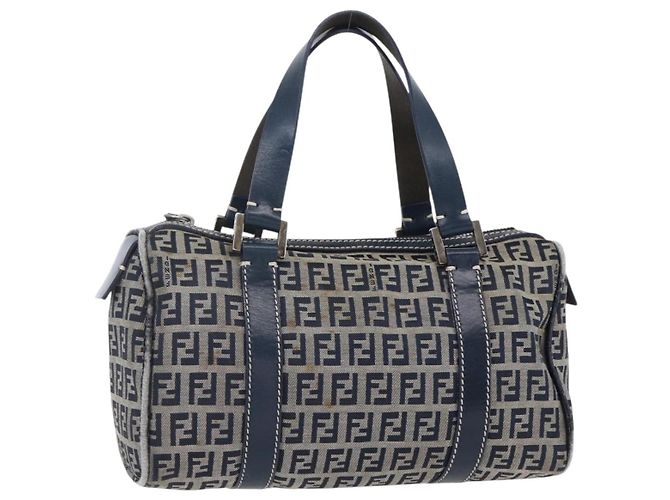 FENDI Bolso de lona Zucchino Navy Silver
