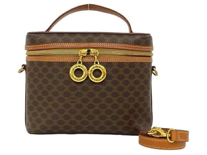 Céline Sac à main 2-Way Celine Vintage Macadam Pattern Marron