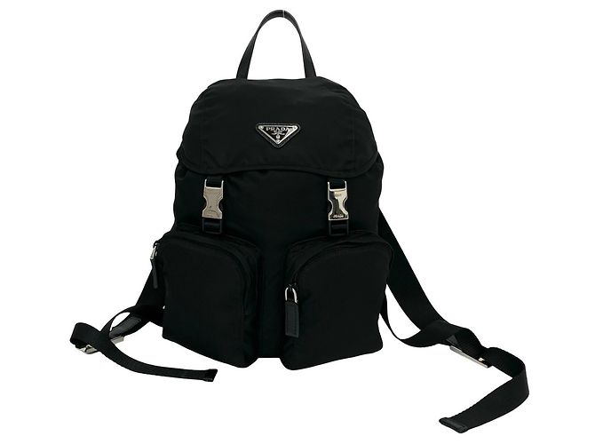 Saffiano Sac à dos Prada avec logo triangle Noir