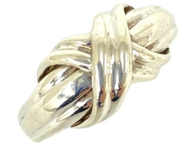 Autre Marque Anello Tiffany Vintage Signature Band Ring Argento