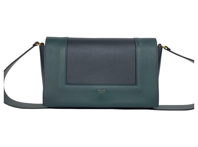 Céline Sac à épaule Celine Frame Medium Vert Bleu Marine
