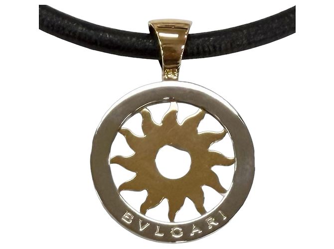 Bulgari BVLGARI Tondo Sun Necklace Silvery Golden
