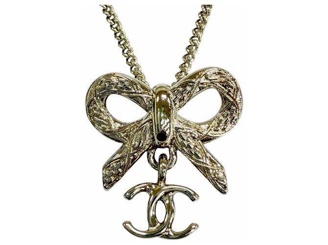 Collar accesorio 2-Way Chanel B25K Coco Mark Ribbon Dorado