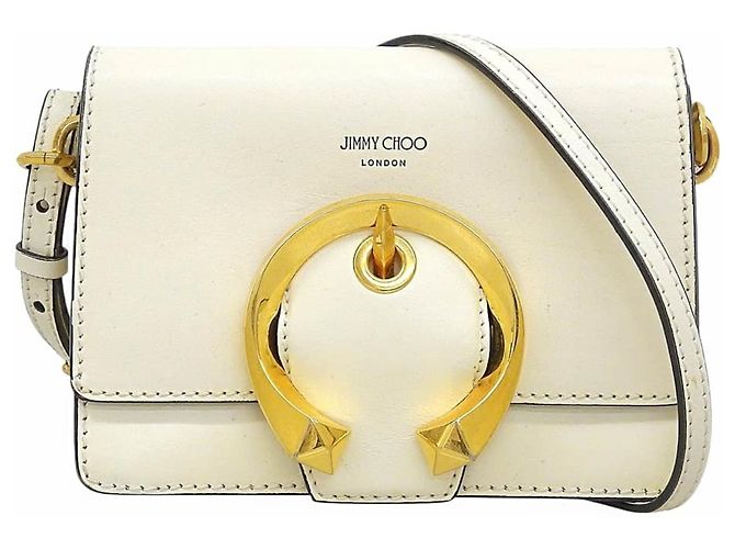 Bolsa de Ombro Jimmy Choo Madeline Branco
