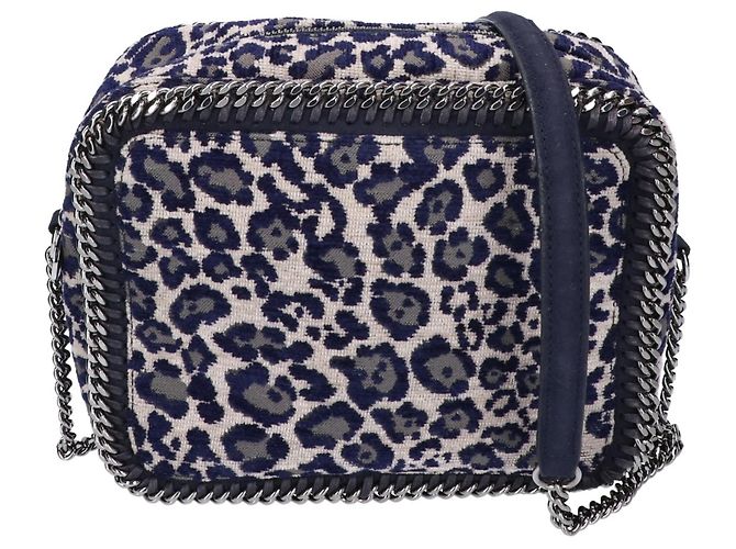 Stella Mc Cartney Borsa a tracolla con catena Stella McCartney stampa leopardata Blu navy