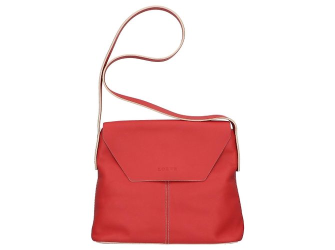 Borsa a tracolla in pelle con logo e patta Loewe Rosa