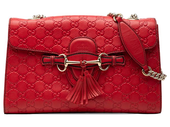 Borsa a tracolla Gucci Emily Guccissima rossa Medium Rosso