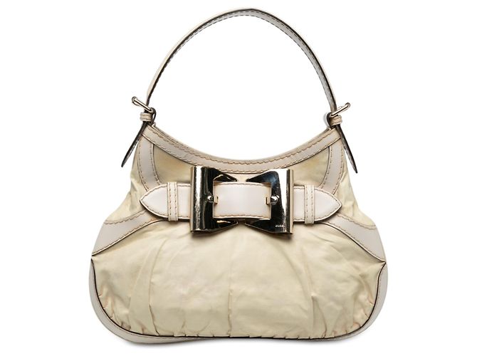 Gucci Queen Hobo em couro de bezerro branco