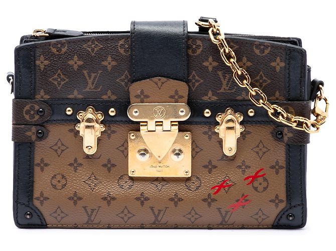Clutch Louis Vuitton Brown Monogram Reverse Trunk Castaño