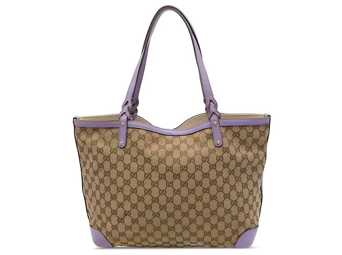 Gucci Beige Medium GG Canvas Craft Tote Bege