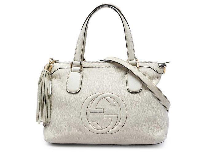 Borsa Soho Working Small in pelle di vitello bianca Gucci Bianco