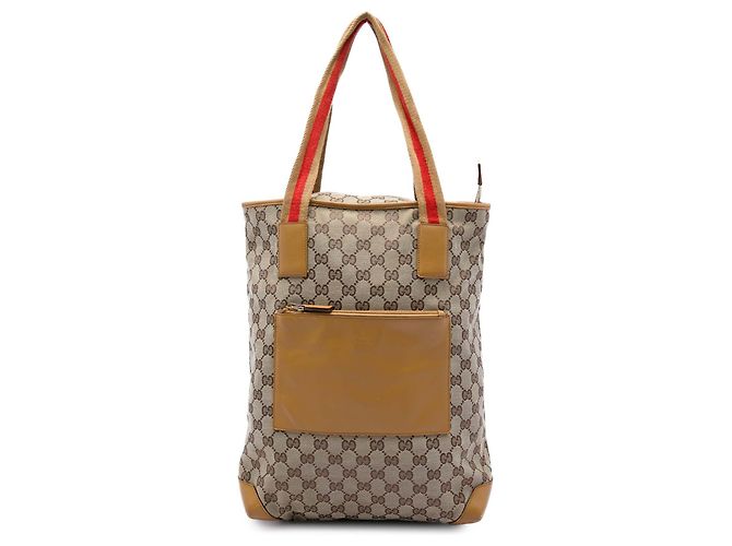 Gucci Beige GG Canvas Web Tote