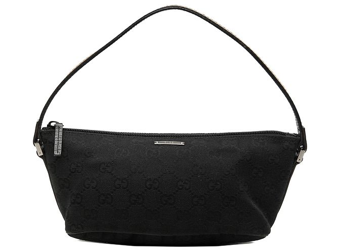 Gucci Black GG Canvas Web Boat Nero