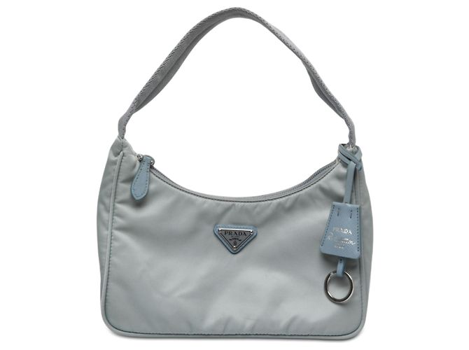 Sac à épaule Prada Blue Mini Tessuto Re Edition 2000 Bleu Bleu clair
